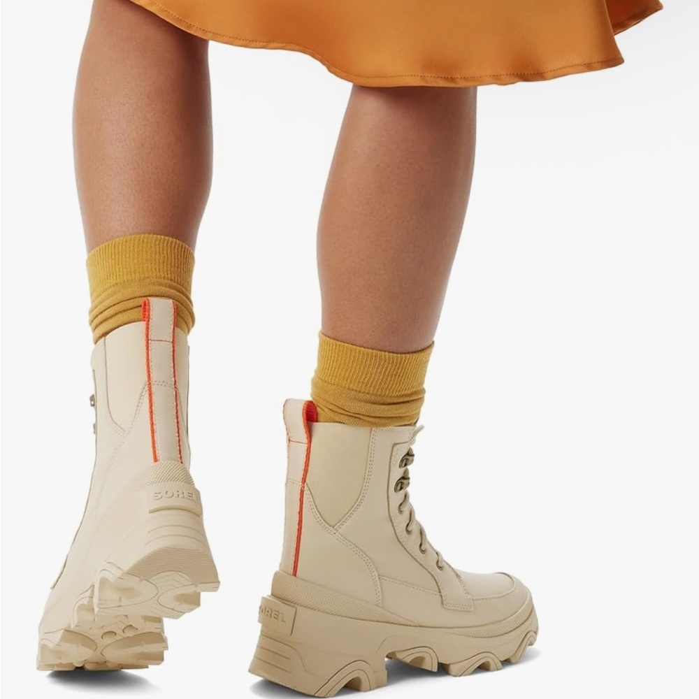 Sorel Cream Lace-Up Combat Brex Boots